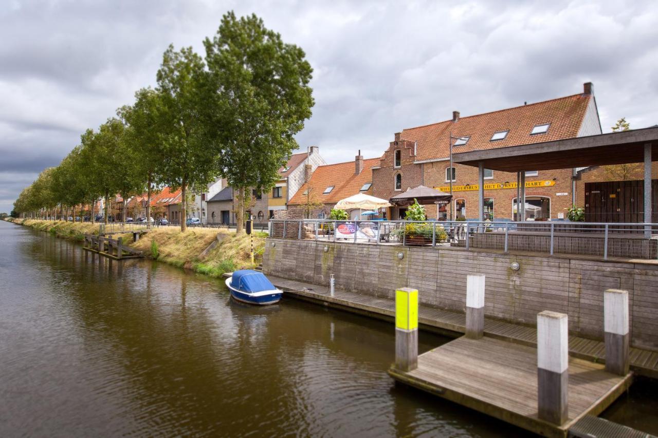 Wielrijdersrust het dorstige hart Koksijde Buitenkant foto